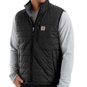 Carhartt Men's Rain Defender® Insulated Vest - Relaxed Fit, Size L, Black